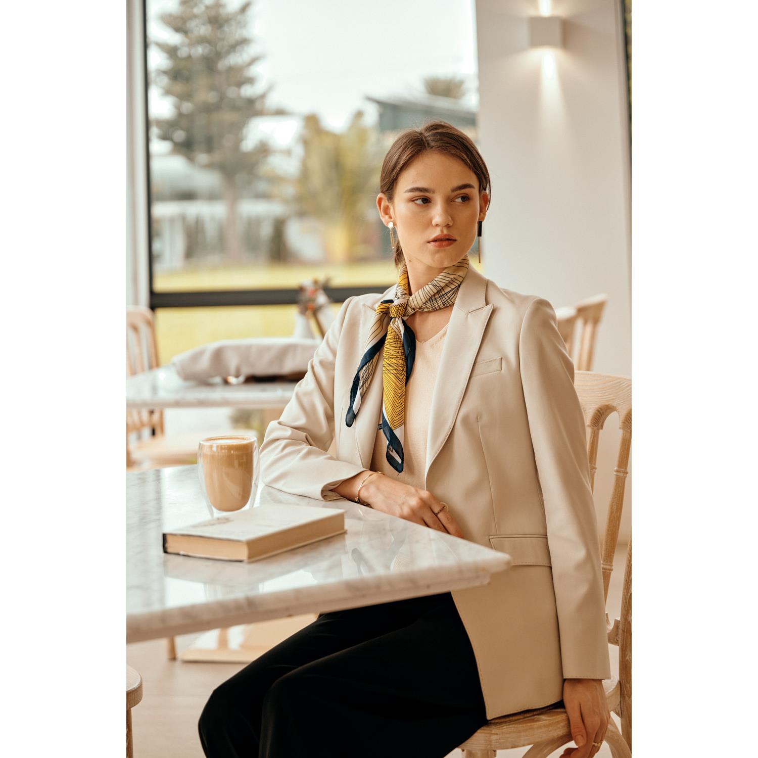 SST&C 奶油色劍領女西裝外套 | 7162304003 (outlet)