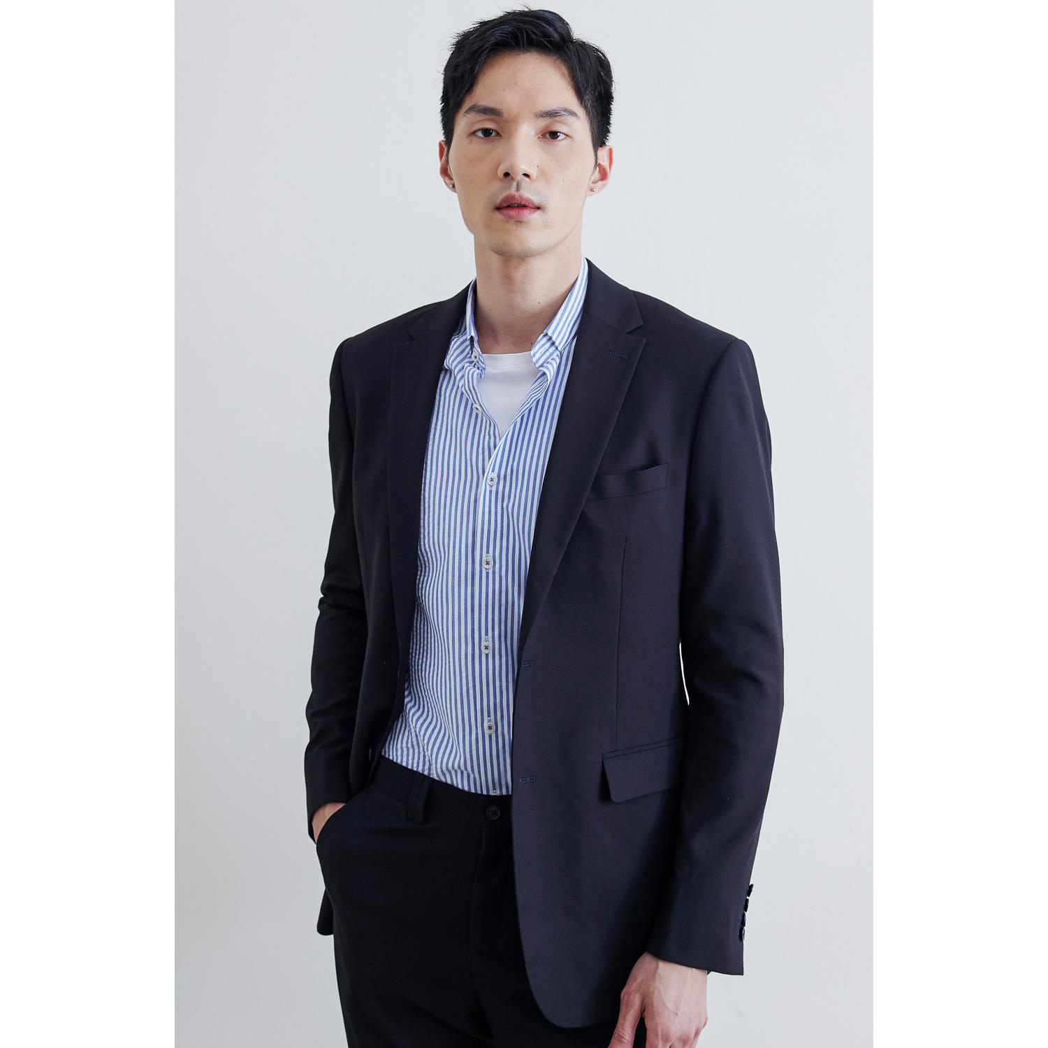 SST&C 基本款黑色修身西裝外套 | 0112303010 (outlet)