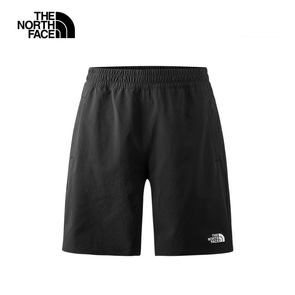 The North Face北面男款黑色吸濕排汗調節抽繩休閒短褲｜7WB7JK3