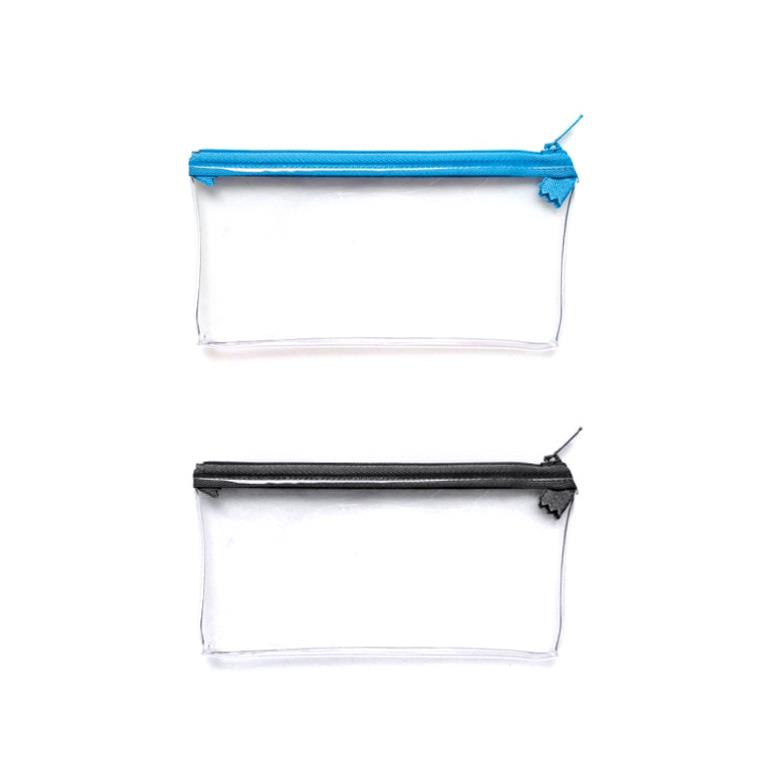 考試專用 透明筆袋-(藍/黑)(隨機出貨)(尺寸:長19.3x寬11x厚1cm)(1入)