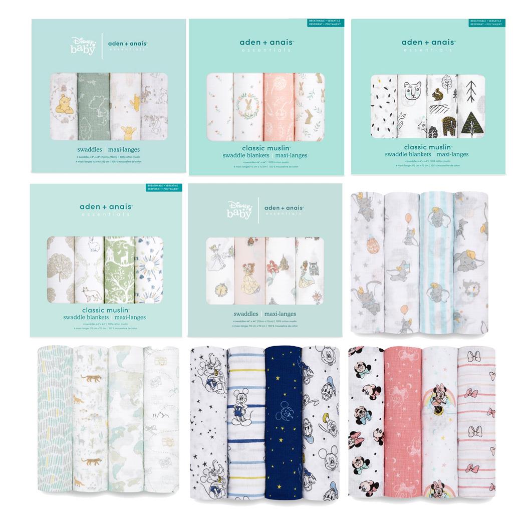 【Aden&Anias】經典多功能包巾4入-112x112cm