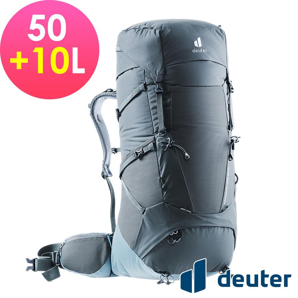 【deuter 德國】AIRCONTACT CORE拔熱式透氣背包50+10L(3350322黑水藍/登山包/長途登山包)