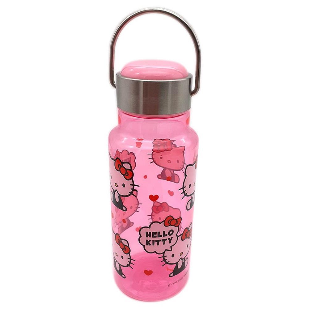 【ＨｅｌｌｏＫｉｔｔｙ】大口直飲手提水壺（粉）(550ml)