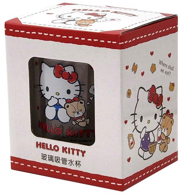 【ＨｅｌｌｏＫｉｔｔｙ】玻璃吸管水杯(400ml)