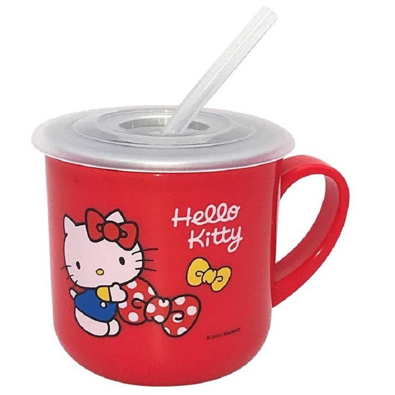 【ＨｅｌｌｏＫｉｔｔｙ】不鏽鋼兒童吸管杯２４０ｍｌ—紅(240ml)