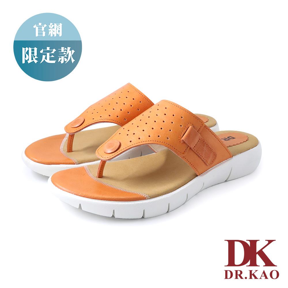 【DK 氣墊鞋】釦飾夾腳涼拖鞋 65-3014-10 柚柑