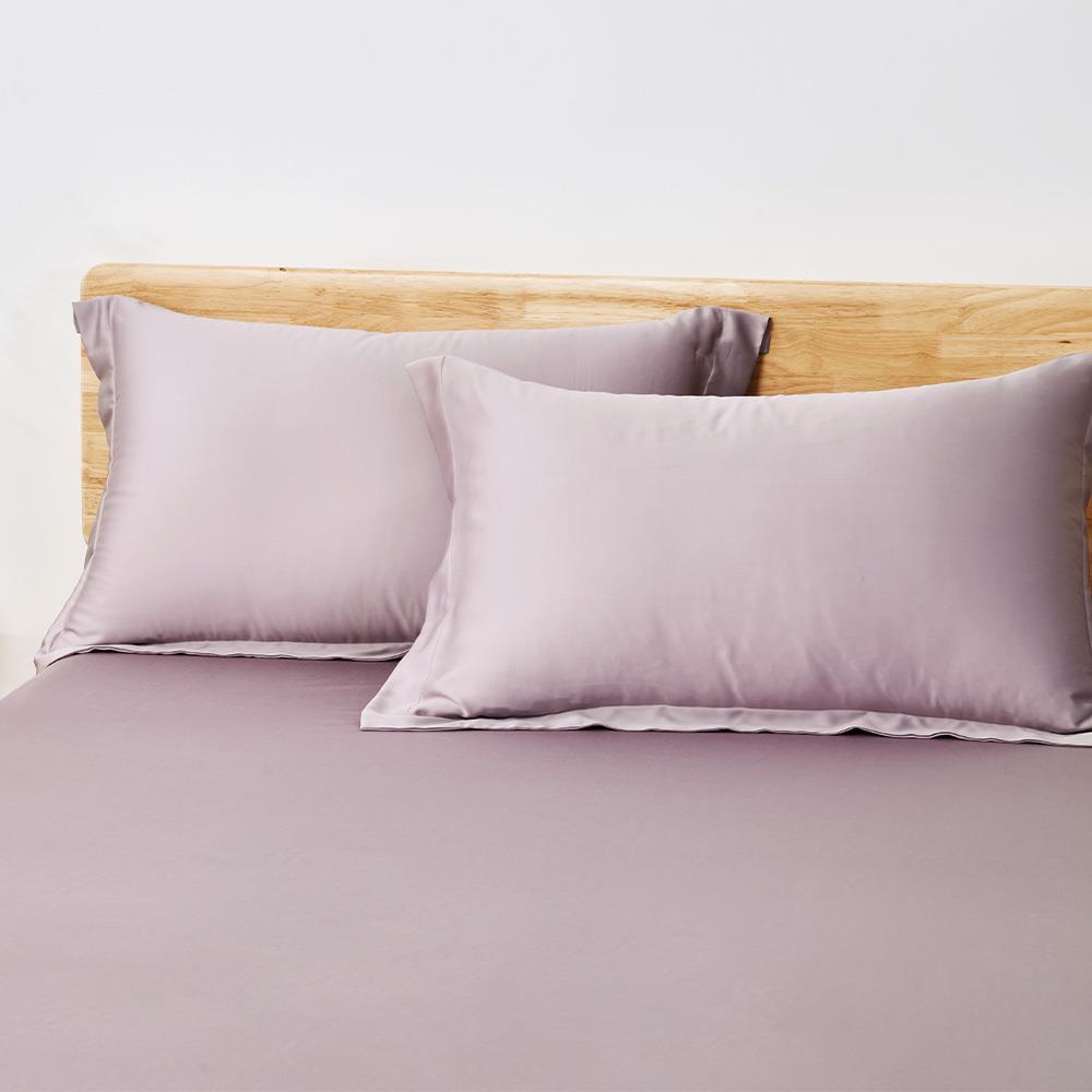 (無被套)素色60支天絲100%萊賽爾 / 三件式床包枕套組 / 乾燥紫