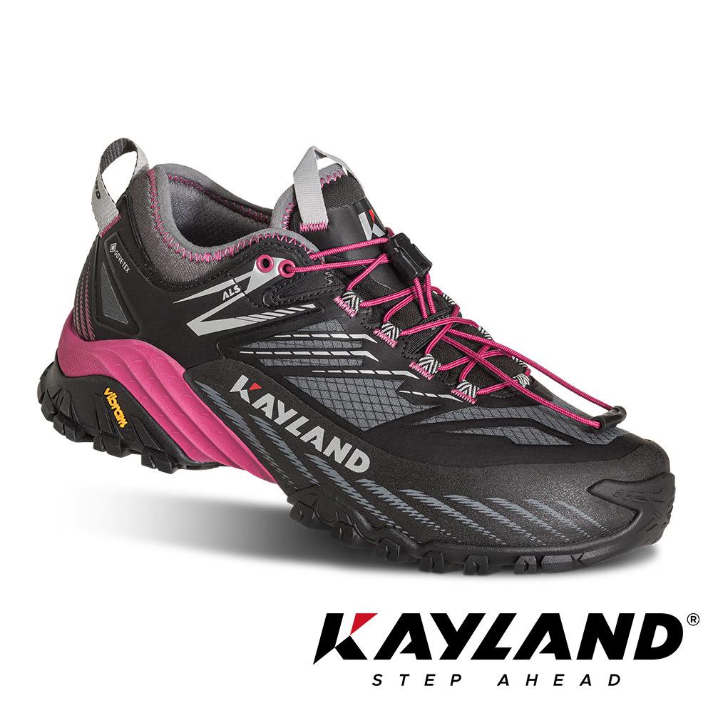 【義大利Kayland】女款Gore-Tex防水低筒健行鞋(KL-018022470黑桃紅/防水鞋/越野跑鞋)