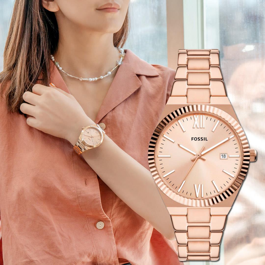 【活動價! 限時78折!】FOSSIL Scarlette 經典簡約不鏽鋼腕錶/玫瑰金 女錶 ES5258 公司貨保固 熱賣中!