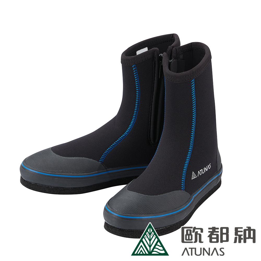 長筒溯溪毛氈防滑鞋/菜瓜布鞋/朔溪鞋(A1GCEE02黑藍/潮間帶)
