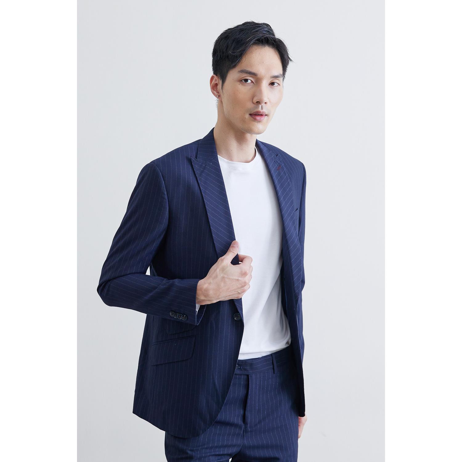 SST&C #網路獨賣款 銀蔥條紋修身西裝外套 | 0111905001 (outlet)