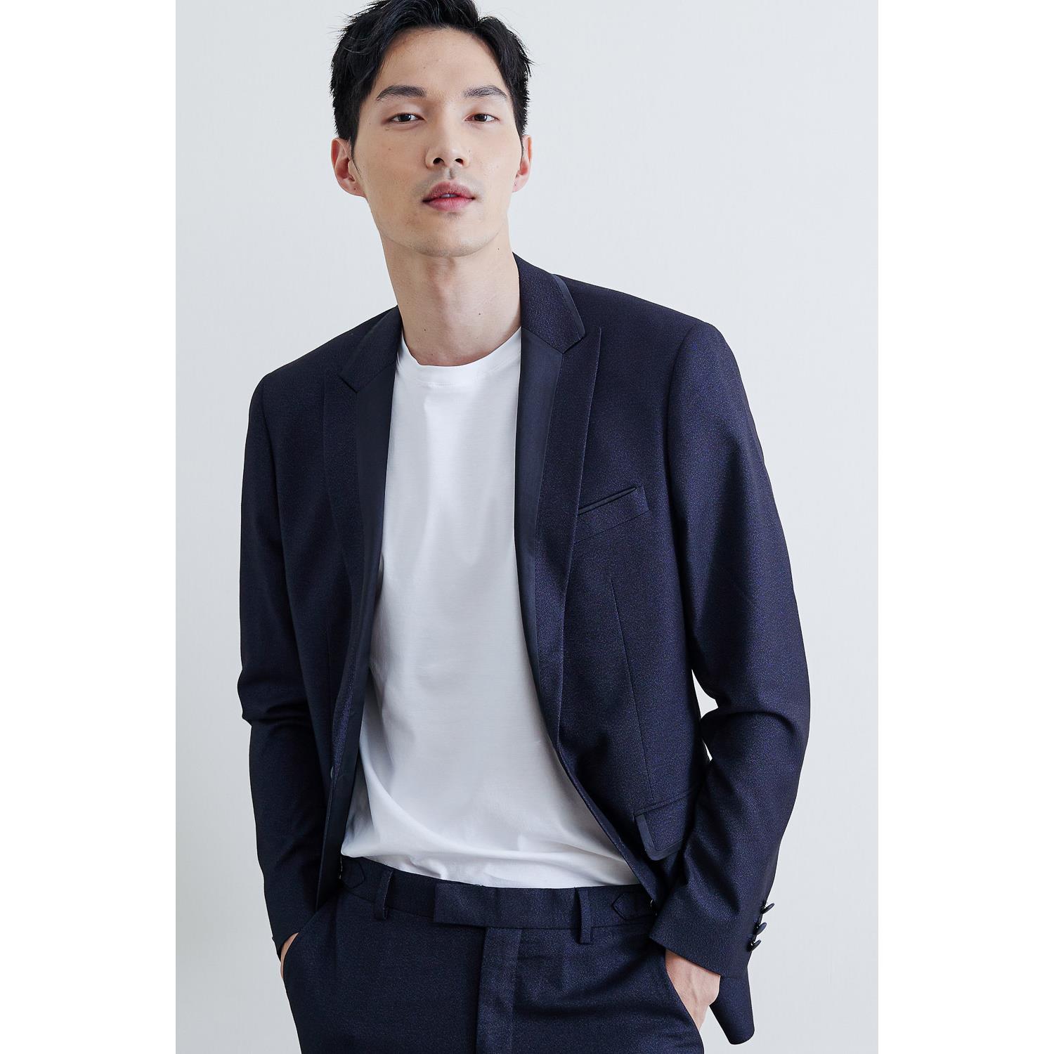 SST&C #網路獨賣款 藏青金屬質感修身晚宴服外套  | 0112003008 (outlet)