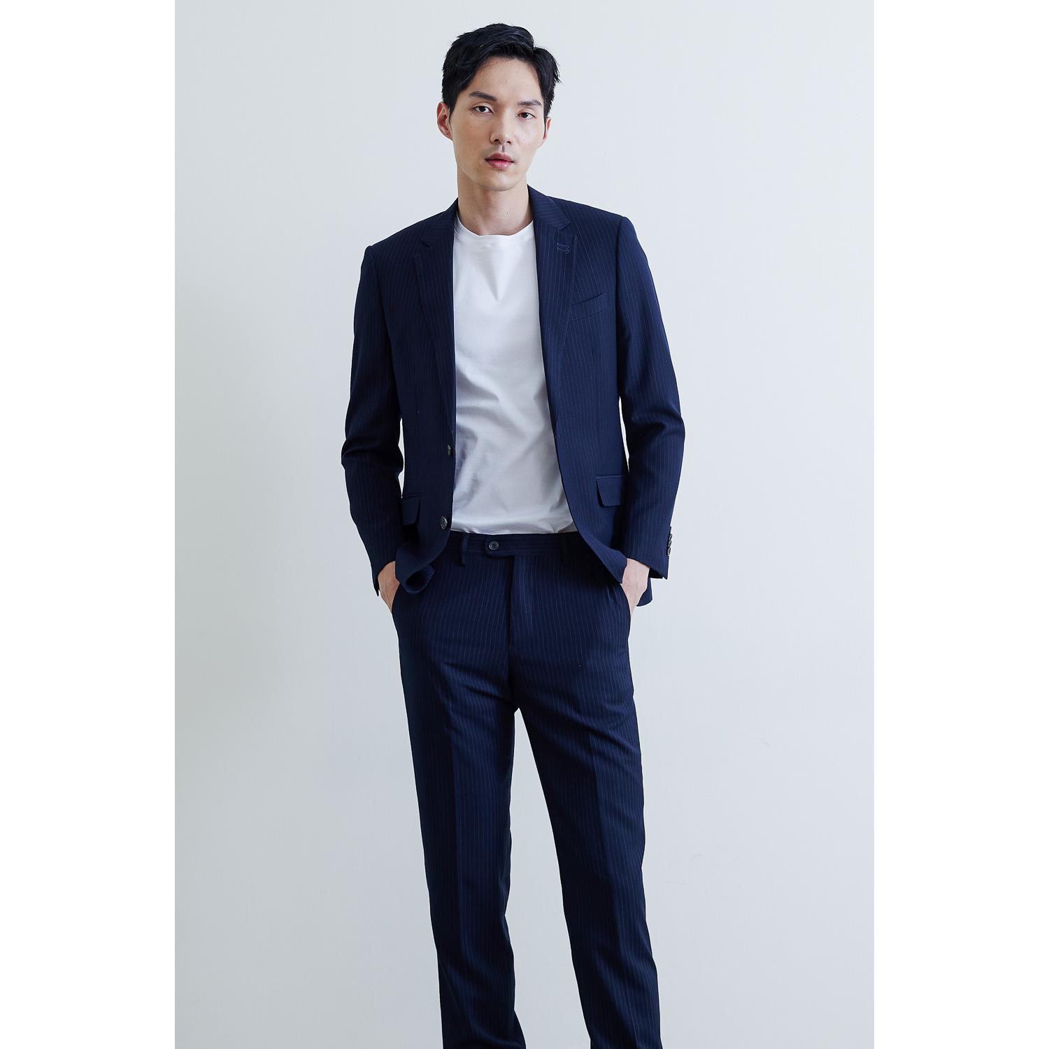 SST&C #網路獨賣款 藏青條紋修身西裝外套 | 0112009003 (outlet)