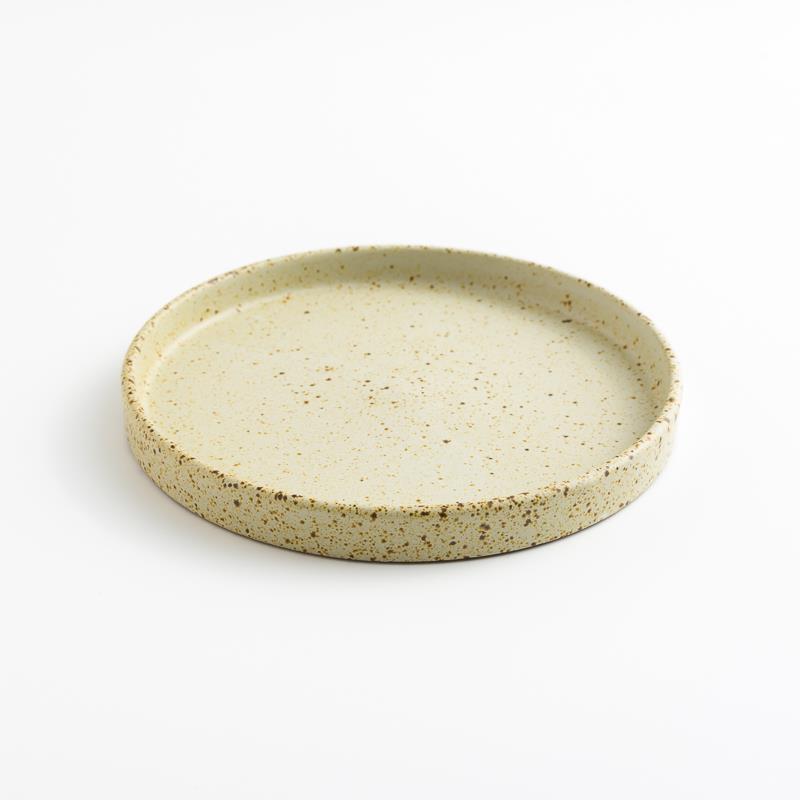 日式 柴燒手作 15cm 陶瓷盤｜米黃｜單品