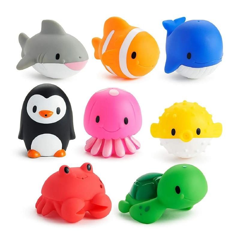 【munchkin】動物海洋噴水洗澡玩具 8入