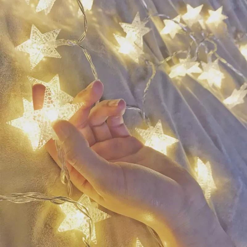 LED 星星30燈串-彩光/暖白(使用3號電池，另外選購)