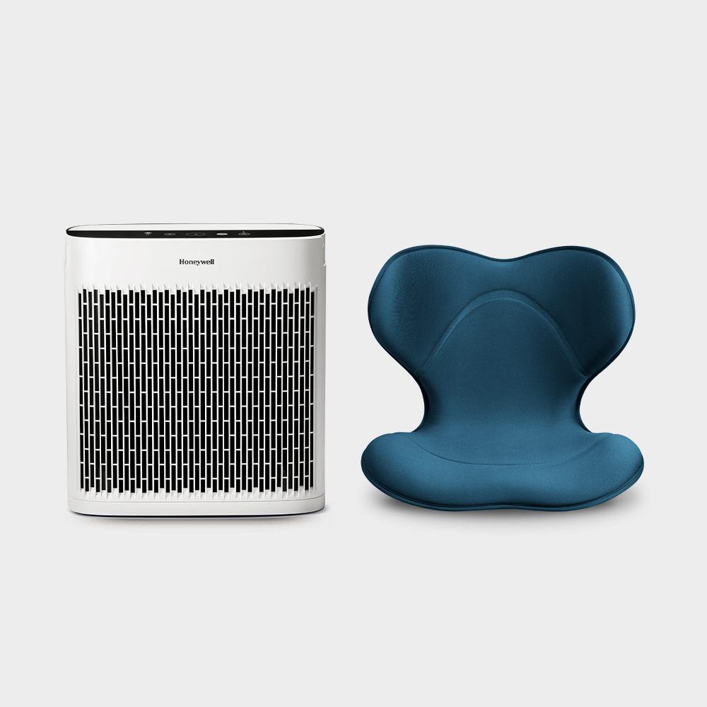 Honeywell HPA-5250WTWV1 淨味空氣清淨機+Style SMART 美姿調整椅-輕奢款 藍