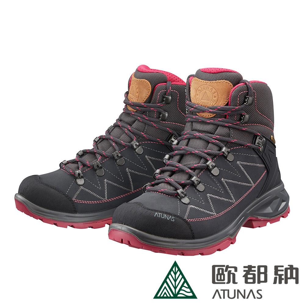 女款中筒登山健行鞋/防水鞋(A1GCDD06W灰桃紅/登山鞋)