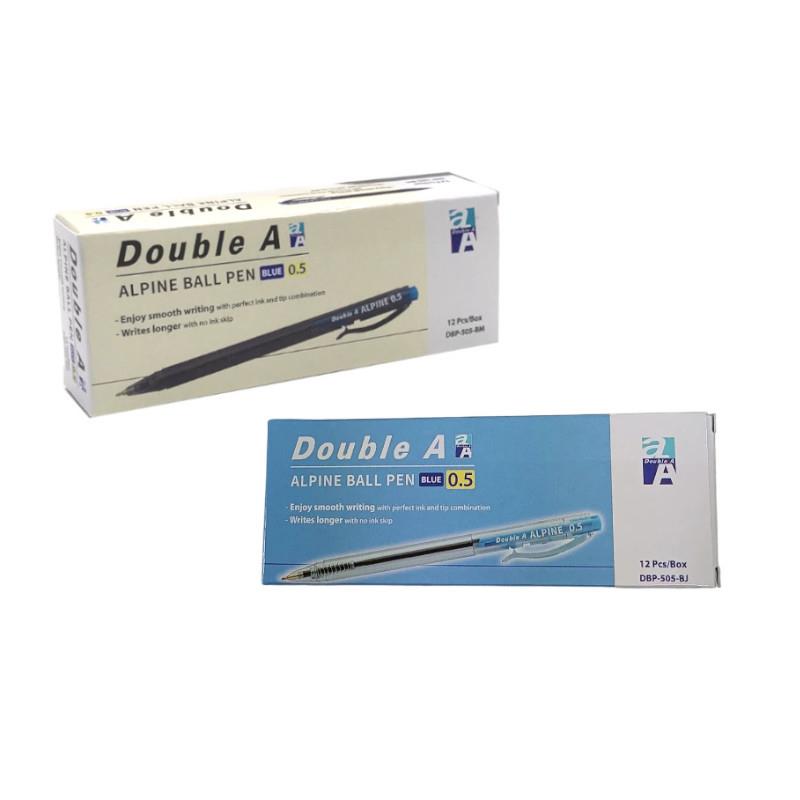 (第2件0元)DOUBLE A Alpine 按壓式原子筆-藍(12支/盒)(新舊版隨機出貨)(※下單請選購2件)