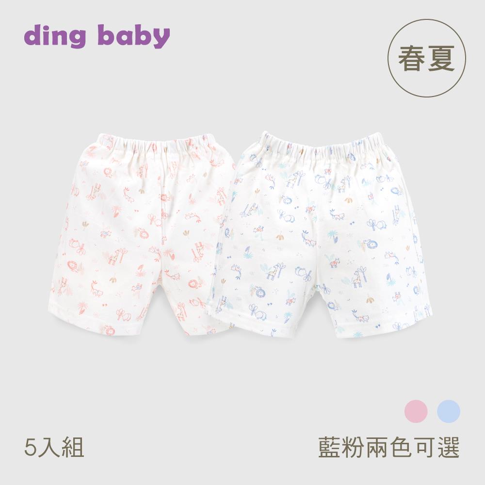 ding baby 夏日短褲5入組-藍/粉
