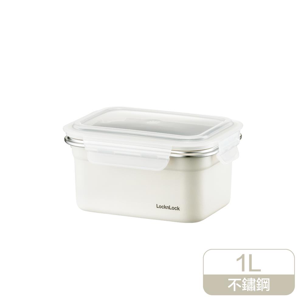 樂扣樂扣可微波輕漾粉彩不鏽鋼保鮮盒/1L/白(LST504TW-WHT)