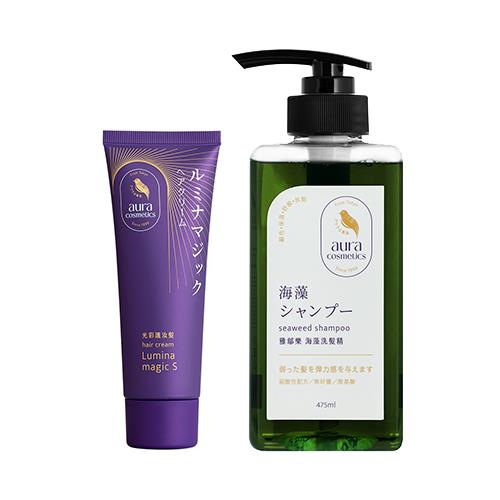 【AURA歐菈】光上色護髮乳+洗髮2入組[日本製] (美鳳有約推薦)光彩護汝髮雅鄔樂第二代(白髮救星,銀離子感光上色,天然不傷髮-護髮乳效期:2026/03/07