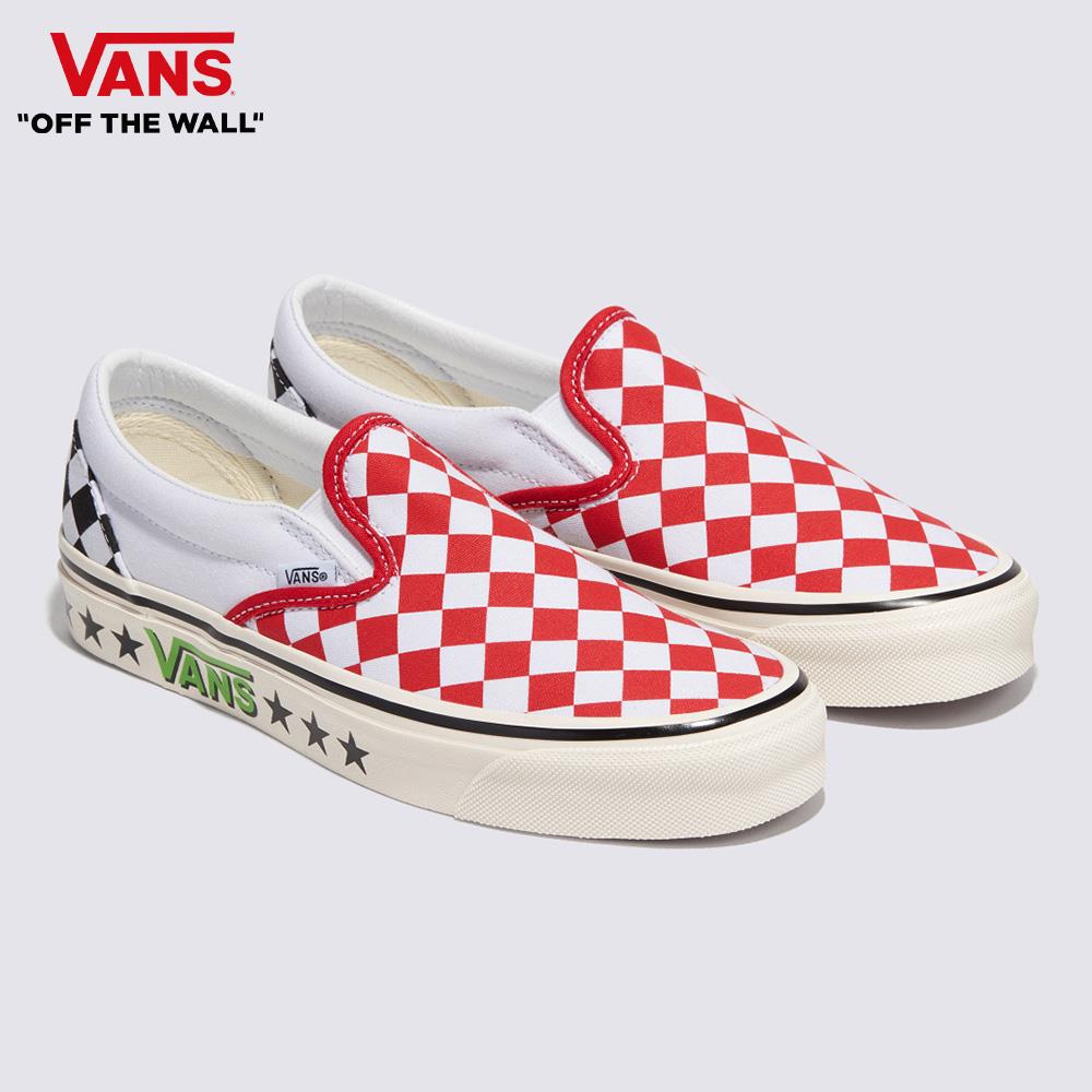 Vans Classic Slip-On 98 DX 男女款紅色鑽石菱形棋盤格滑板鞋