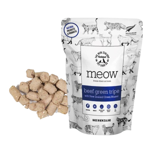 【NZ Natural鮮開凍】meow貓咪冷凍乾燥零食-牛綠草胃+綠唇貽貝口味 (40g)