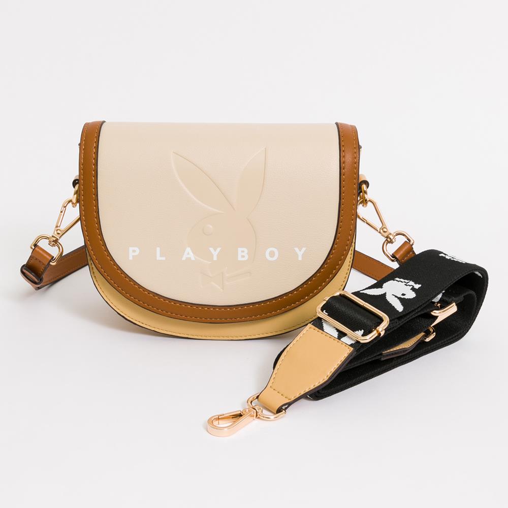 PLAYBOY-翻蓋斜背包 Retro sweetheart系列-黃色(531-0701-30-7)