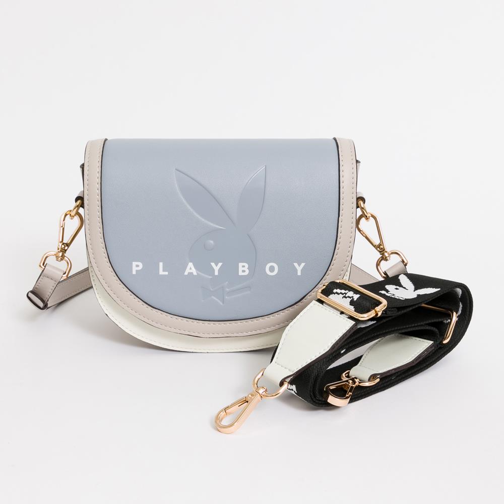 PLAYBOY-翻蓋斜背包 Retro sweetheart系列-藍色(531-0701-50-7)