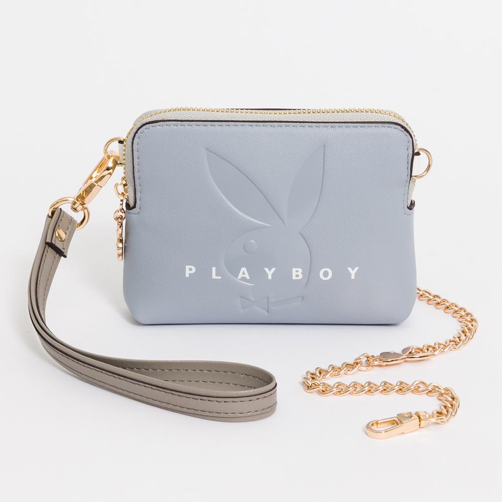 PLAYBOY-零錢包附鏈帶與手挽帶 Retro sweetheart系列-藍色(531-0702-50-1)