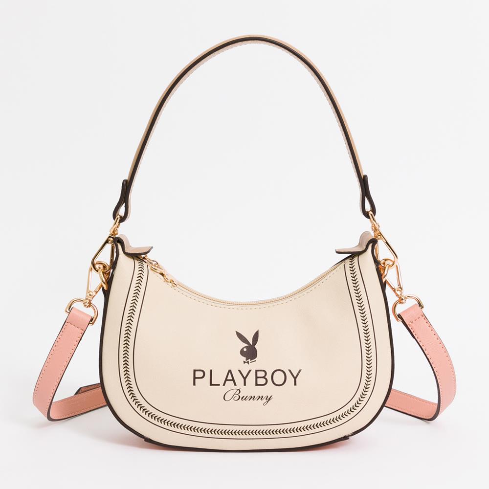 PLAYBOY-肩背包附長短背帶 Viva⁺系列-粉色(531-3203-12-6)