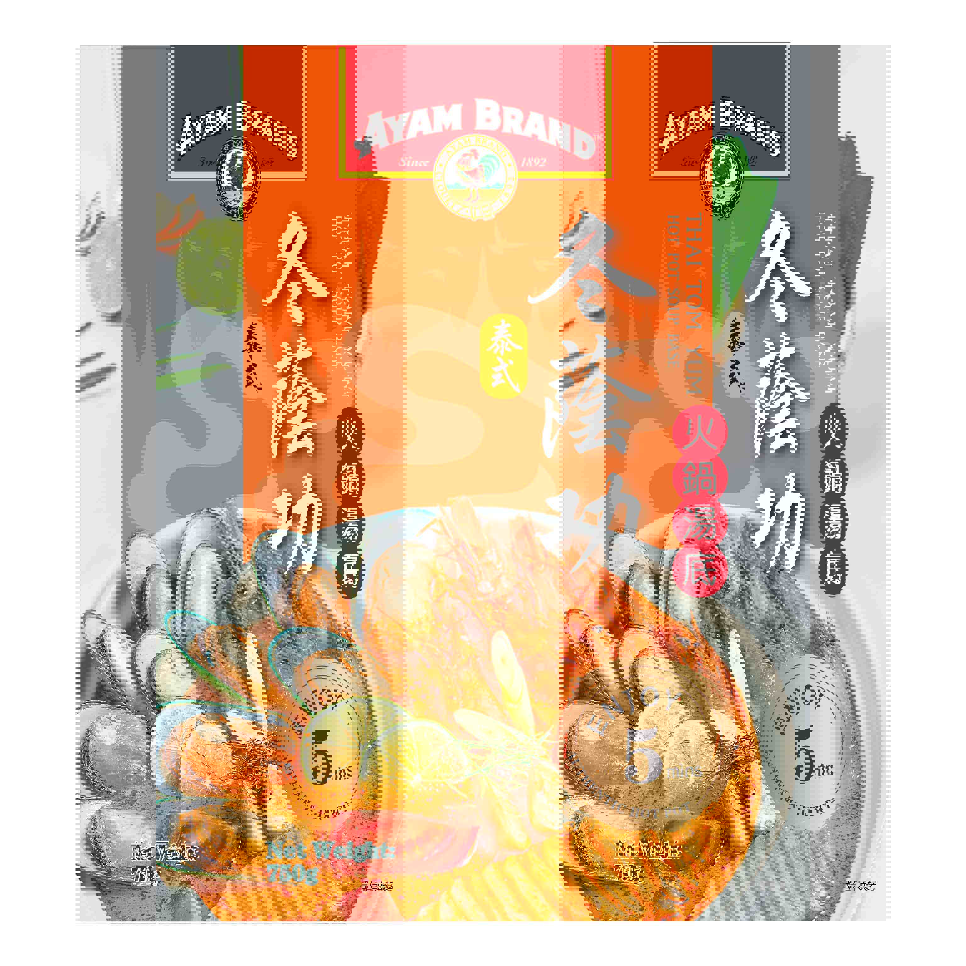 【雄雞標】雄雞標冬蔭功火鍋湯底(750g/包)(效期至2026/03/28)