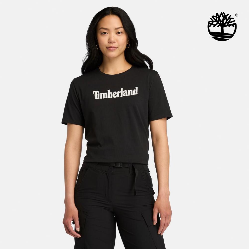 Timberland 女款黑色休閒短袖T恤|A6AZP001