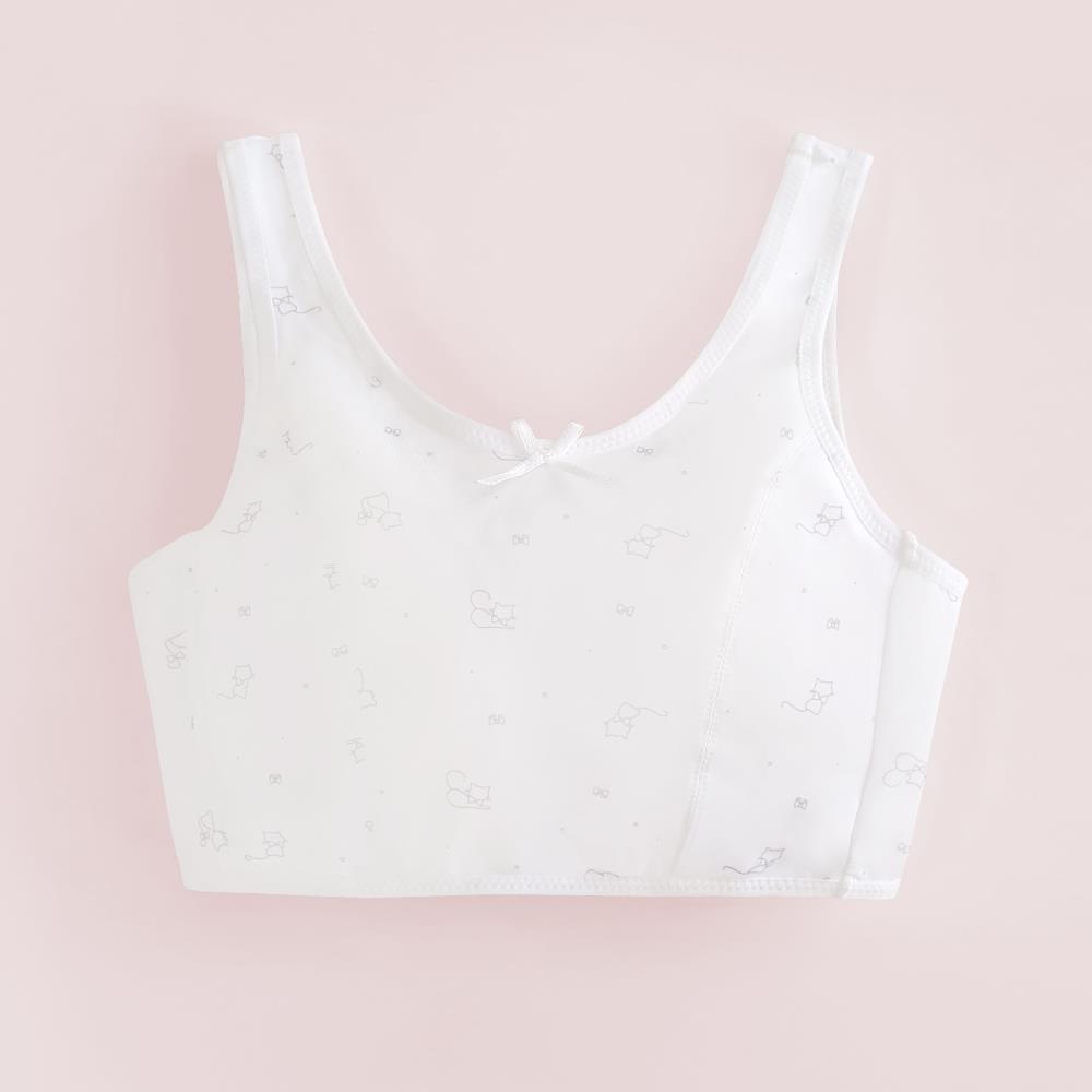 【Clany可蘭霓】 MIT小貓咪無鋼圈無感白色少女S-Q/2XL 內衣 學生涼感內衣 成長型  8038-22