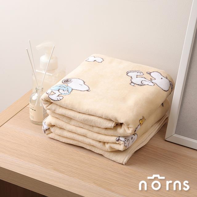 Peanuts史努比純棉浴巾 米黃- Norns Original Design Snoopy正版授權 100%純棉浴巾 70x140cm毛巾