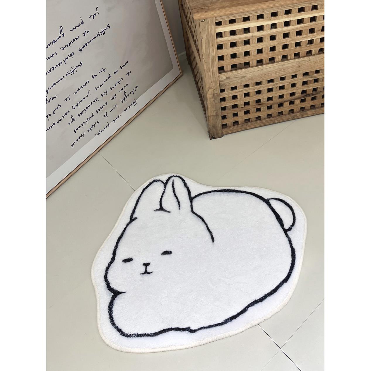可愛兔子造型絨毛地墊