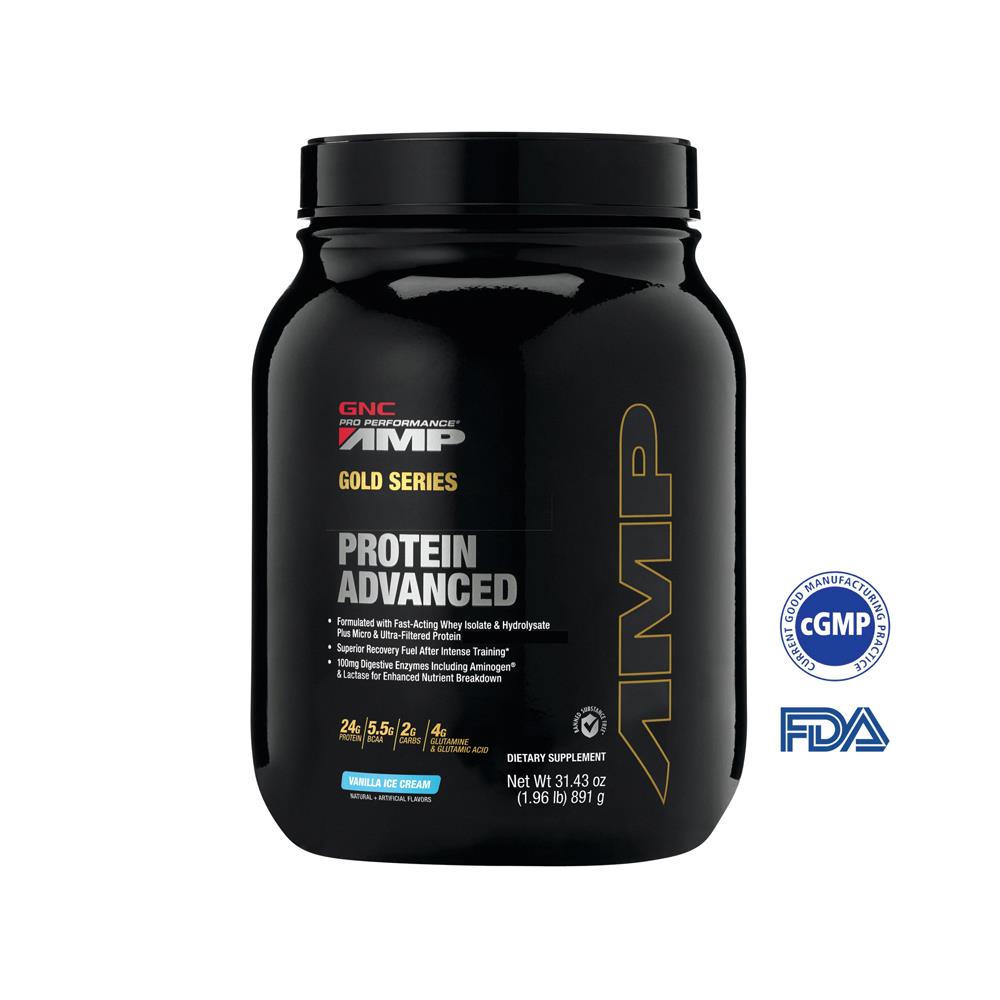 PRO PERFORMANCE® AMP 黃金系列- 香草高級乳清蛋白粉｜GNC PERFORMANCE® AMP Gold Advanced- Vanilla Ice Cream