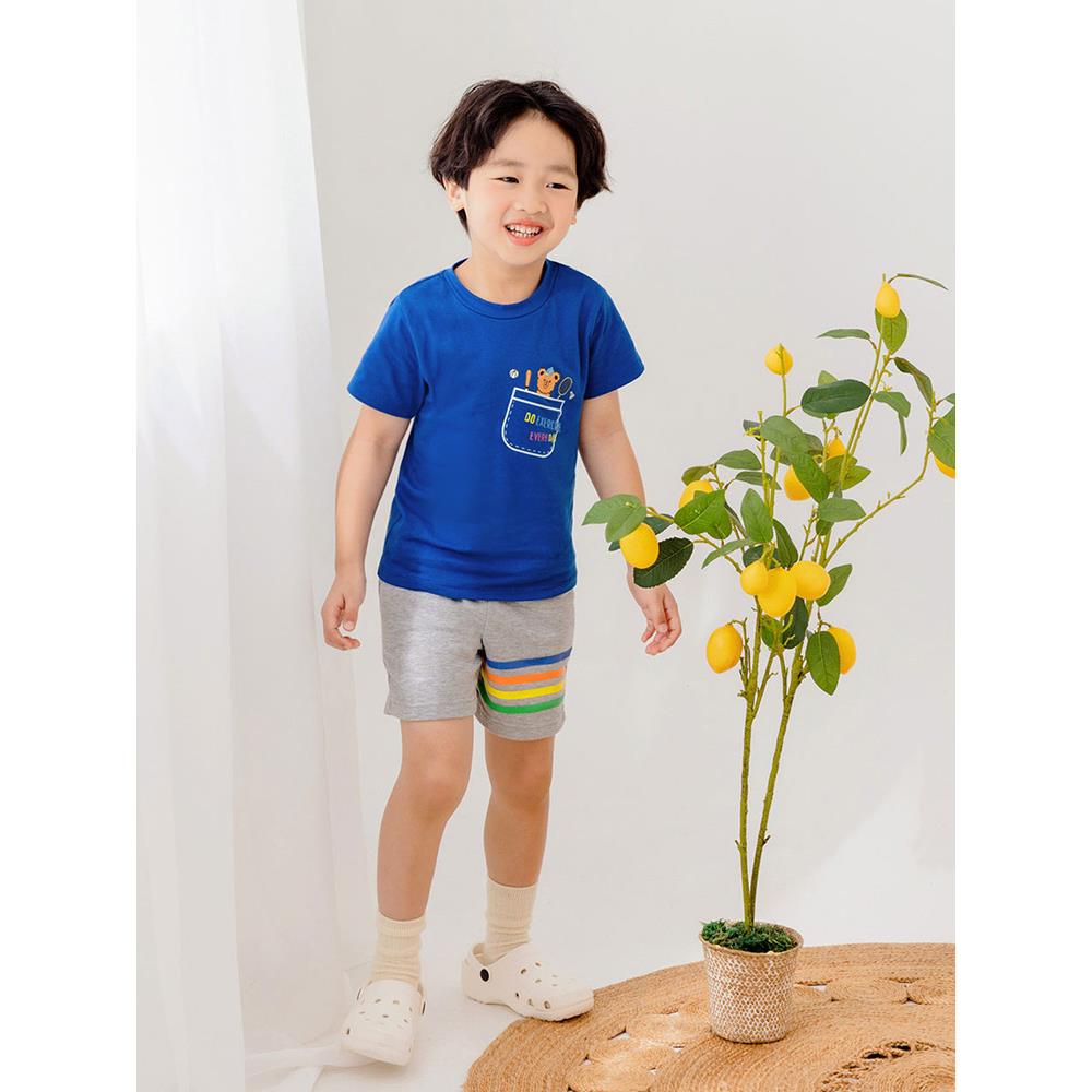 純棉運動小熊印花圓領上衣