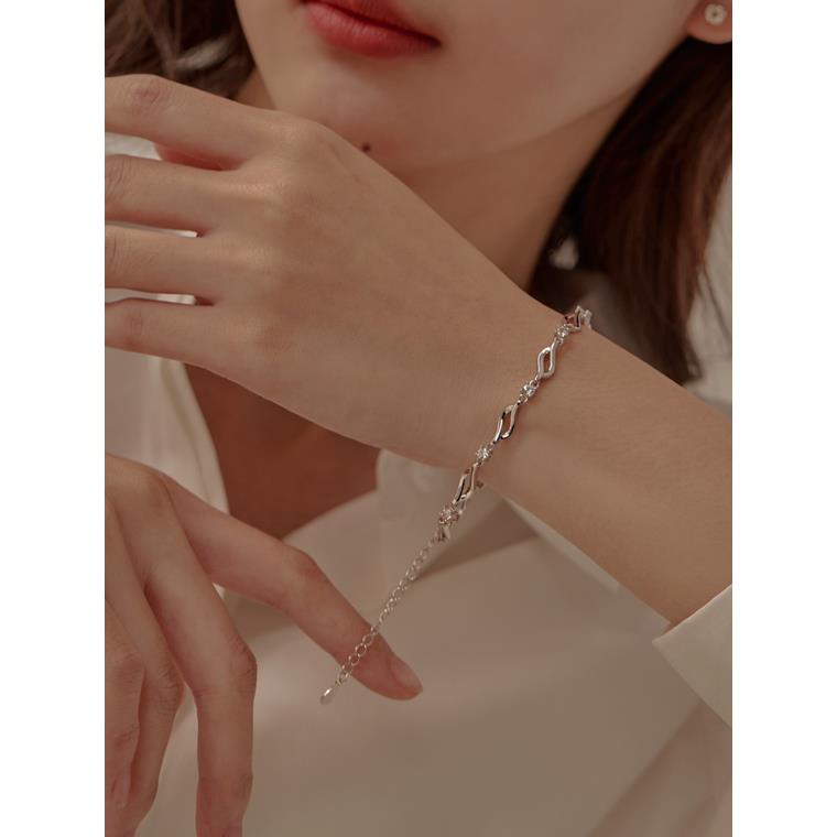 韓國選品．925純銀鑲嵌鋯石手鍊
