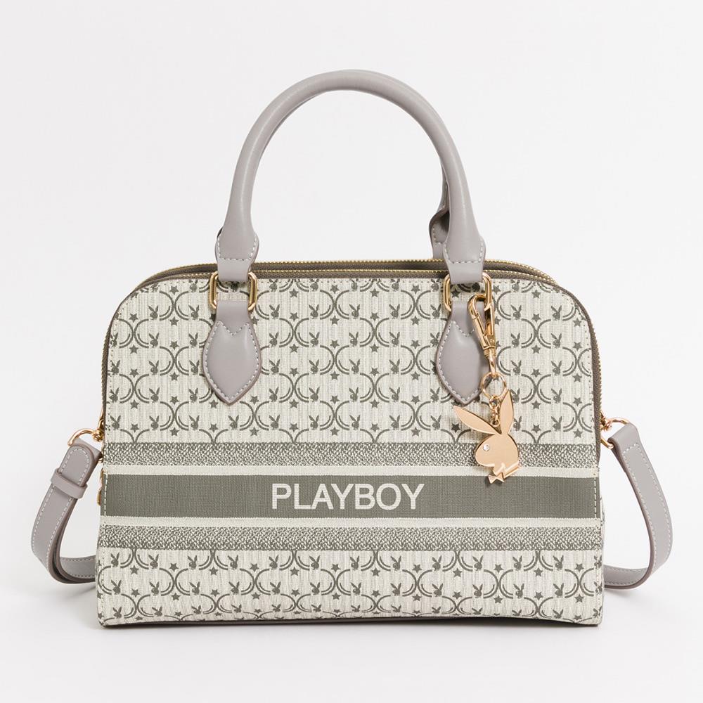PLAYBOY-Miss bunny系列 大手提包附長背帶-灰色(531-0303-05-6)