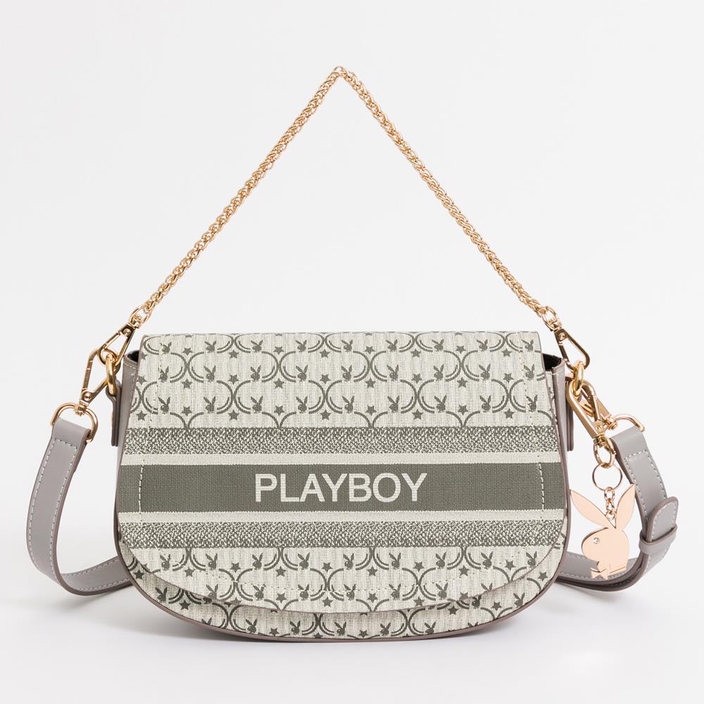PLAYBOY-Miss bunny系列 馬鞍包-灰色(531-0305-05-7)