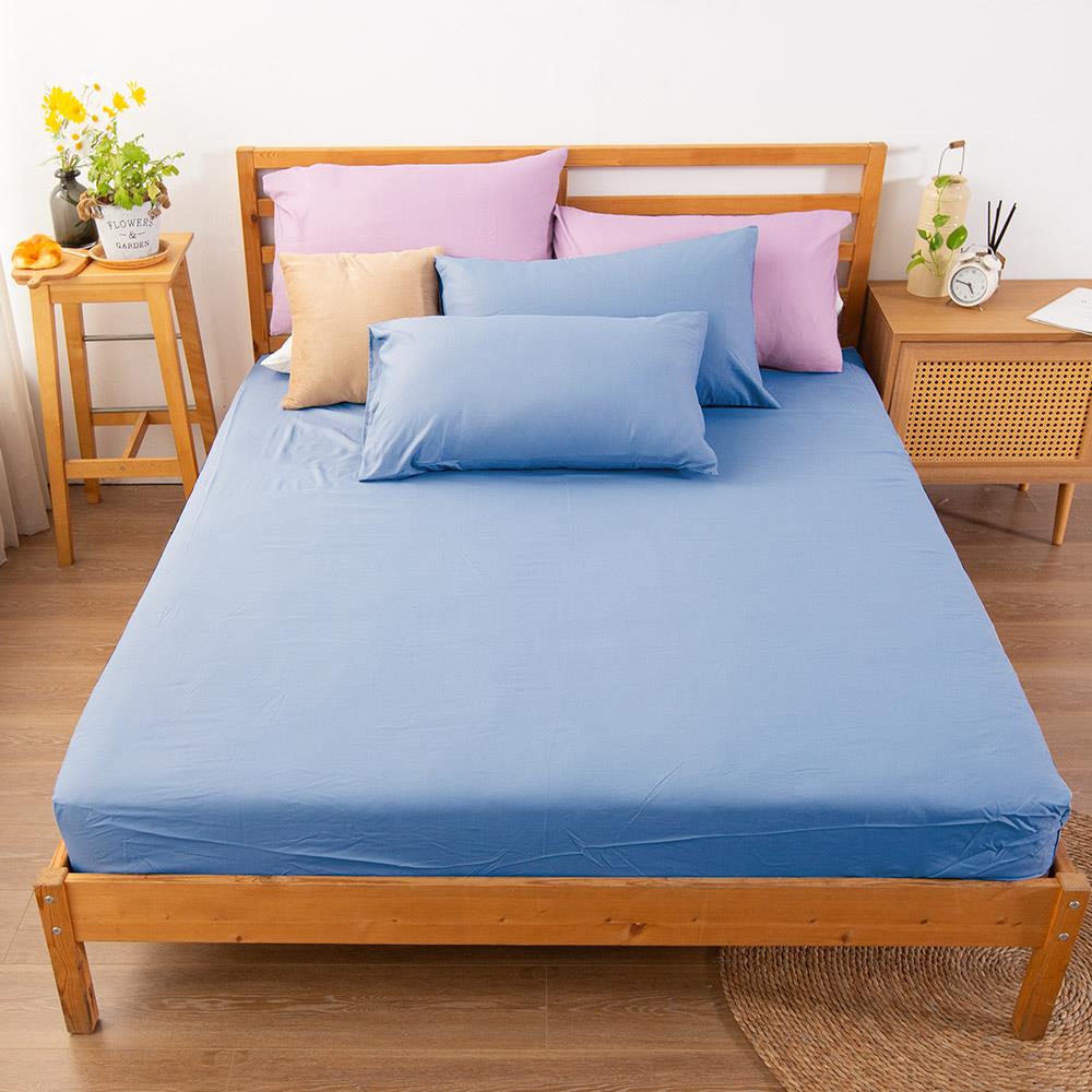 (無被套)吸濕排汗3M科技天絲-床包枕套三件組 / 藏海藍