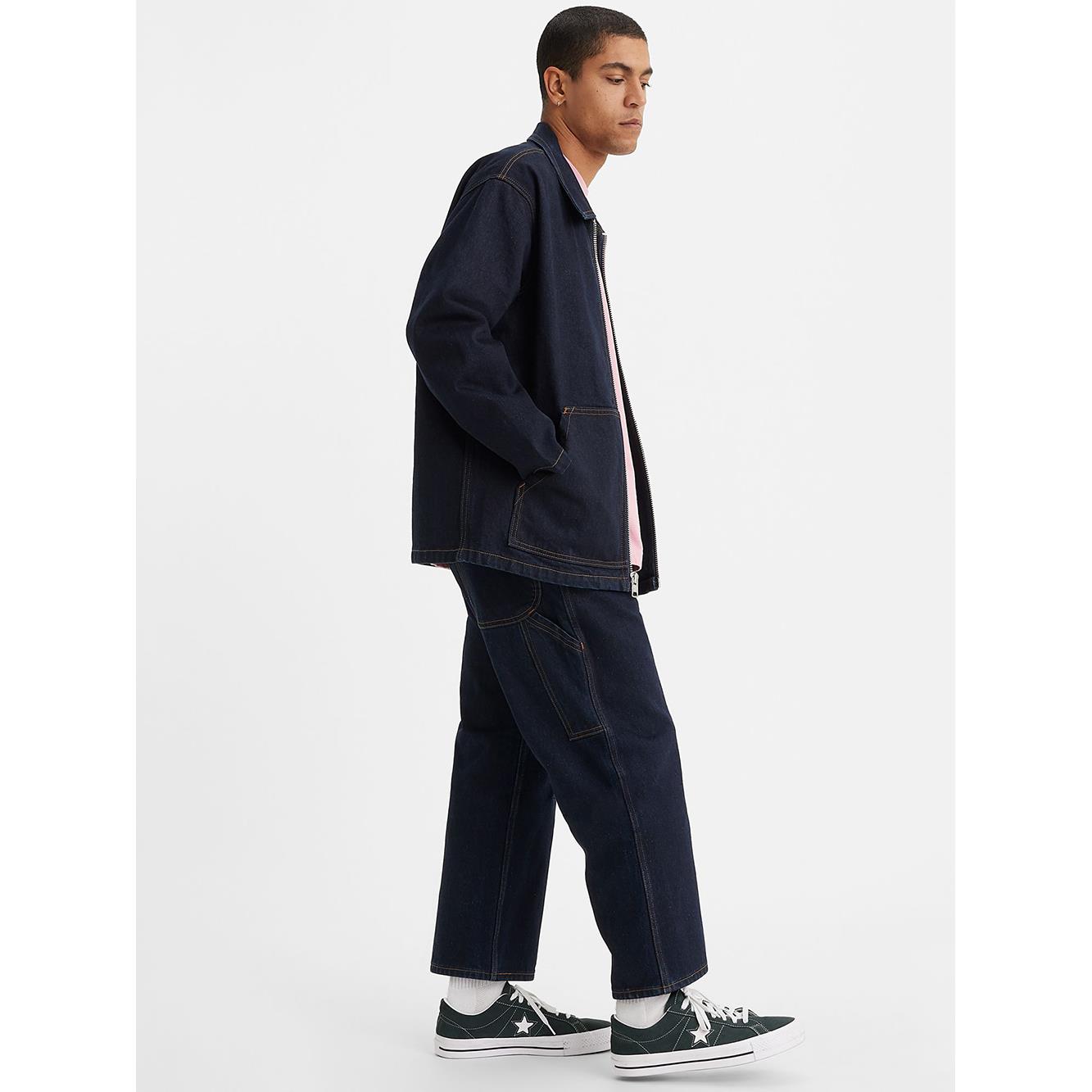 Skateboarding™ 男款 CROP 舒適及踝丹寧牛仔工作褲 熱賣單品