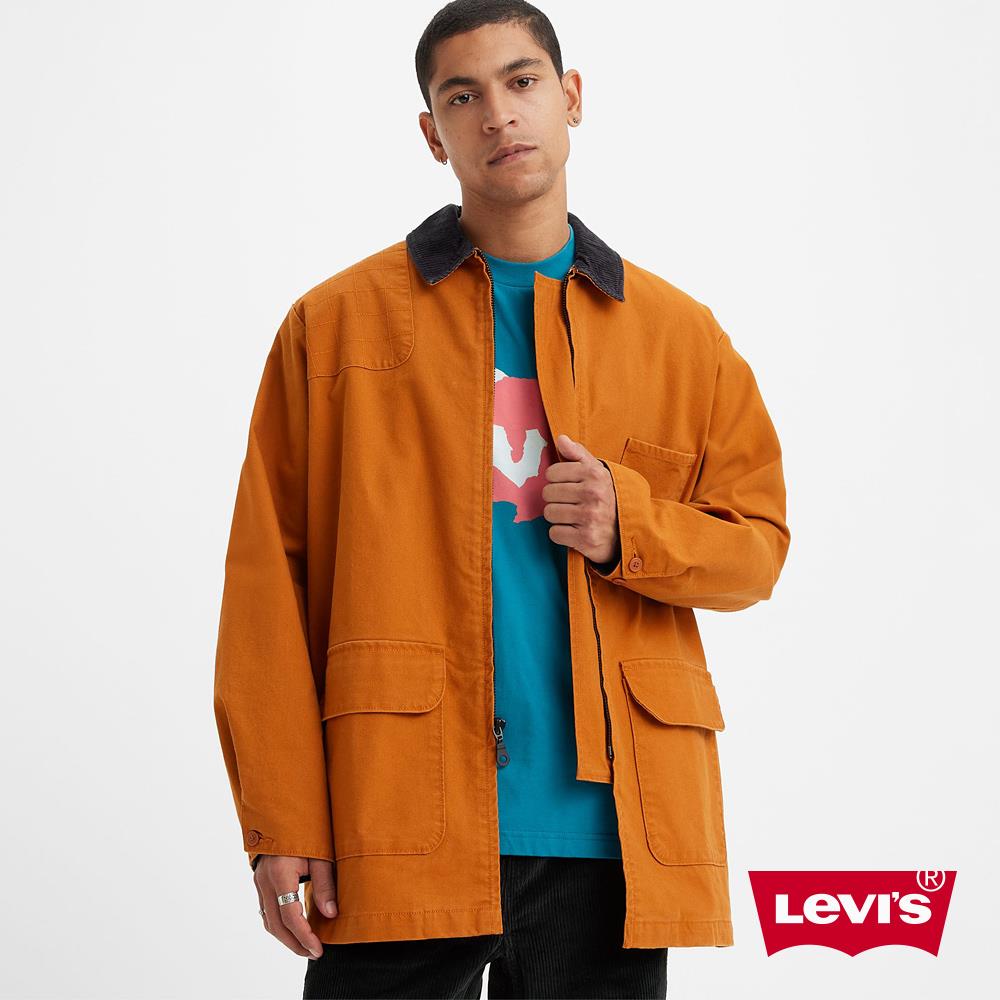 Levis 滑板系列 男款 寬鬆長版燈心絨領工裝外套 / 彈性布料 熱賣單品