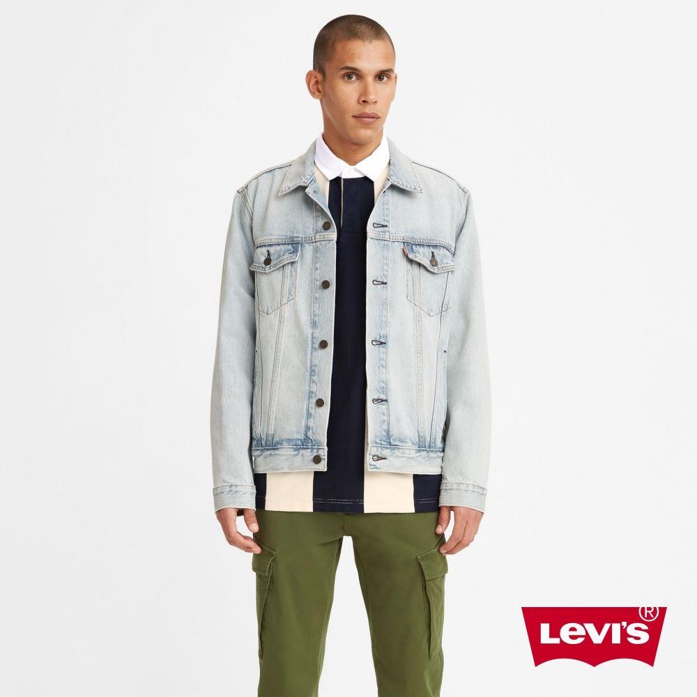 Levis 男款牛仔外套/ Type3經典修身版型/ 刷白極淺藍刷色人氣新品| 熱