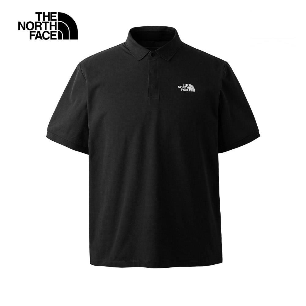 The North Face北面男款UPF黑色吸濕排汗防曬POLO衫｜87W2JK3