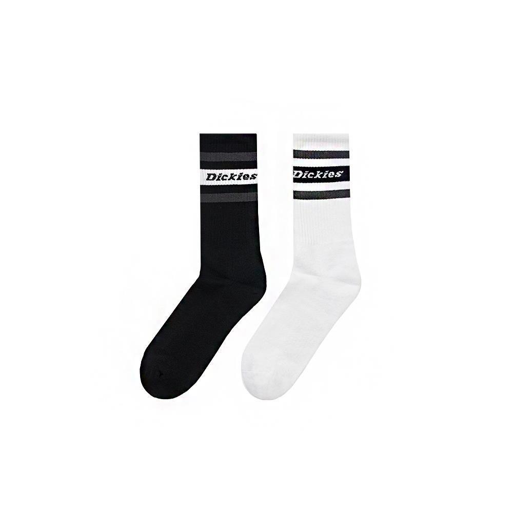 Dickies男女款黑色組合撞色線型品牌Logo襪子(二雙入)|DK0A4XDKBLK