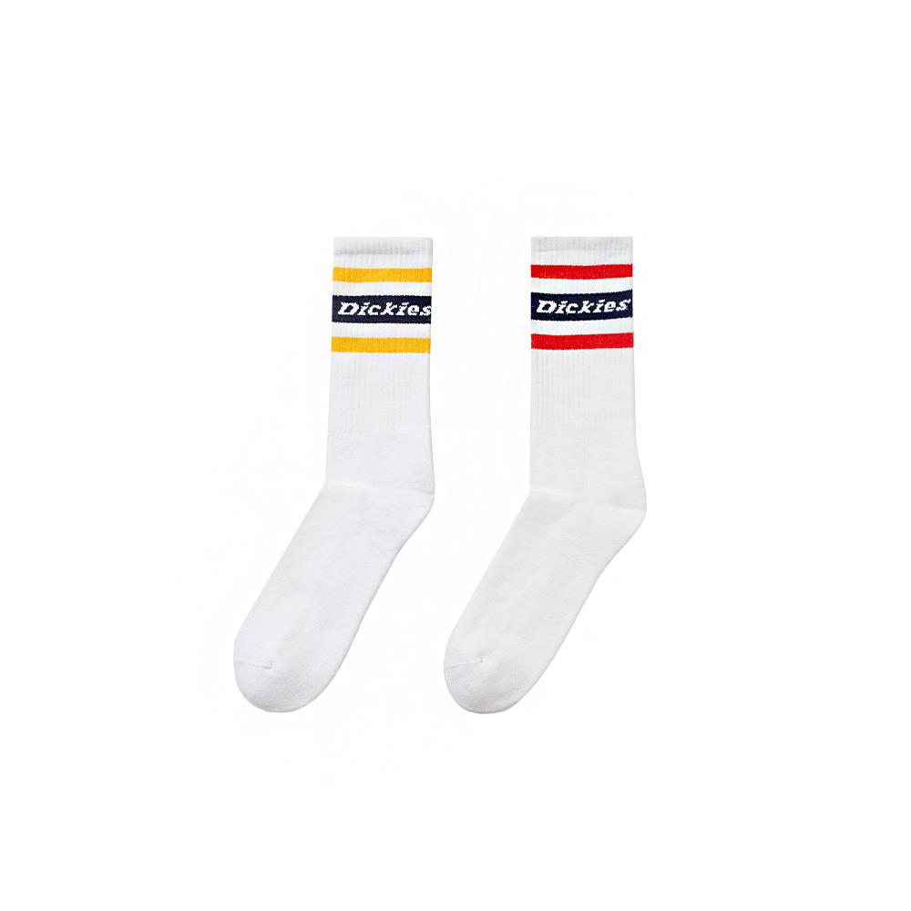 Dickies男女款白色組合撞色線型品牌Logo襪子(二雙入)|DK0A4XDKWHX