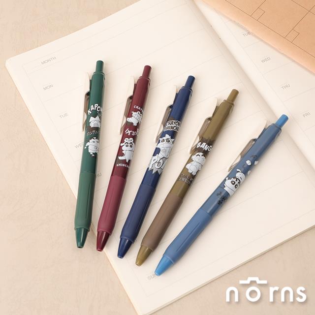 蠟筆小新復古原子筆5入組- Norns Original Design正版授權文具 彩色復古色鋼珠筆